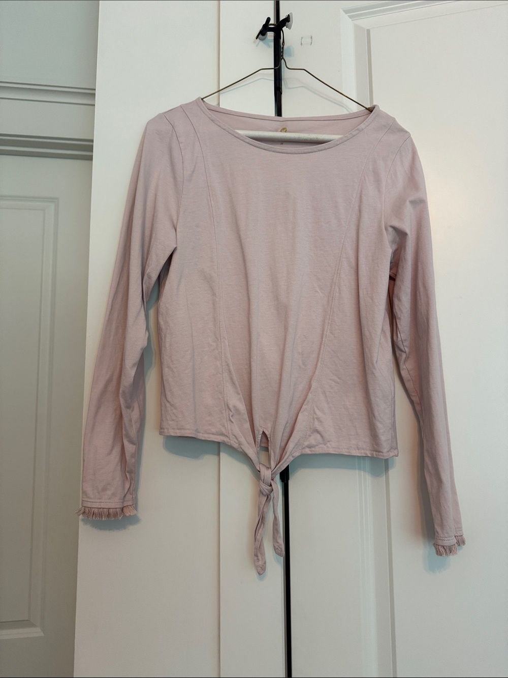 Spartina 449 Light Blush Long-Sleeve Tie-Front Top
